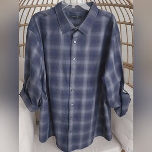 Synrgy Men's Casual Plaid Style Dress Shirt Button-down Long Sleeve Sz 2XL
